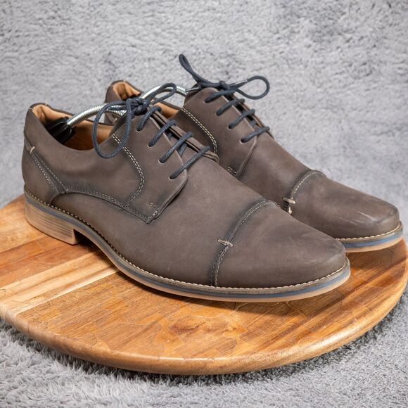 Belvedere Shoes Mens 13 D Paris Brown Gray Leather Oxford Mens Cap toe - Picture 1 of 10